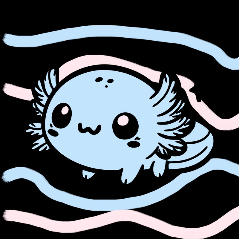 cute easy baby axolotl