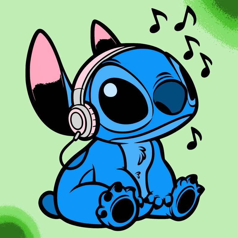 stitch listening to music