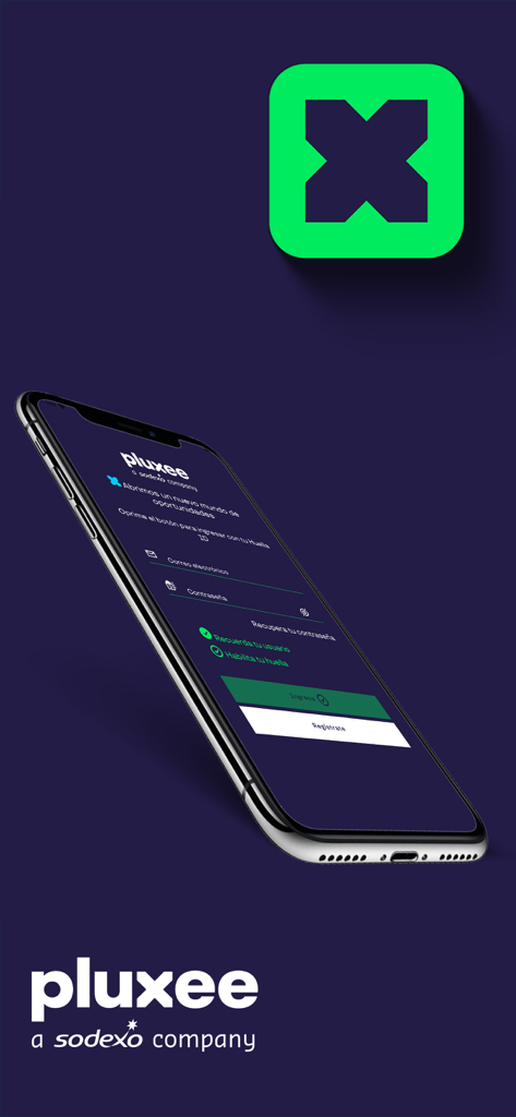 Schermata di accesso all'app mobile Pluxee per i benefit dei dipendenti