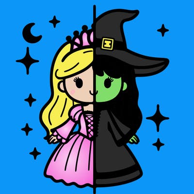 split princess and witch