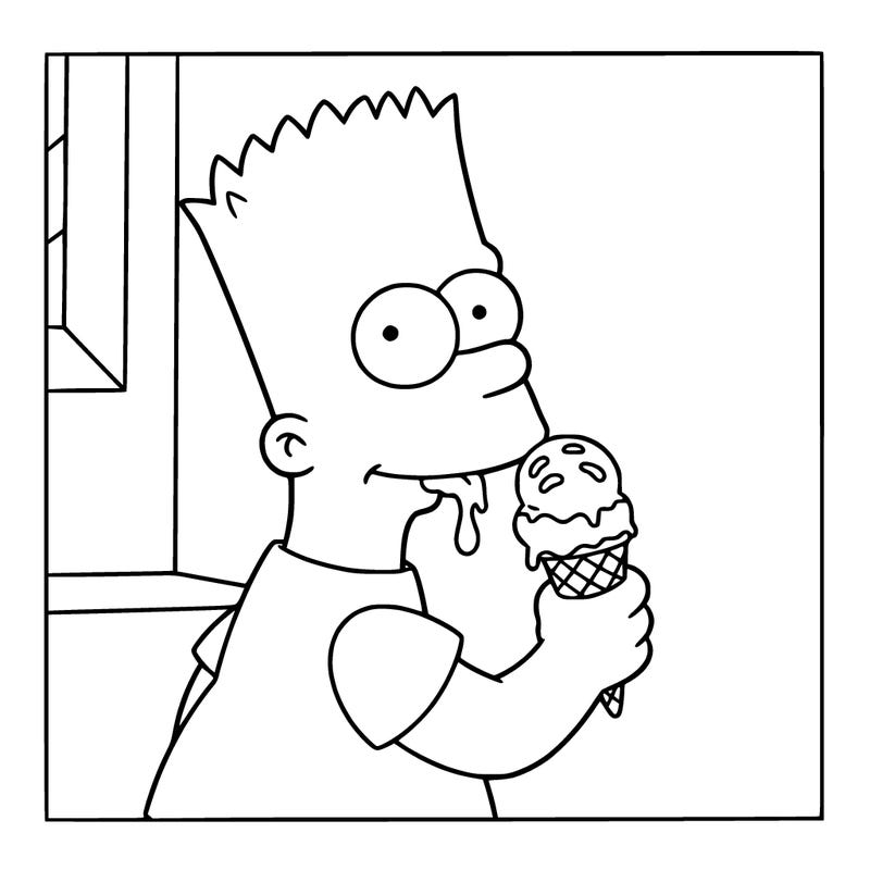 bart simsons eating ice cream