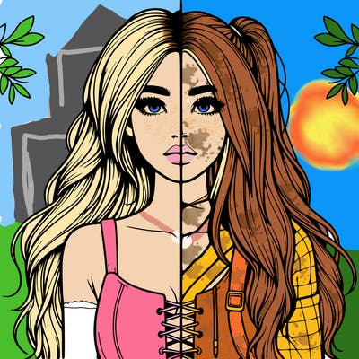 realistic girl split