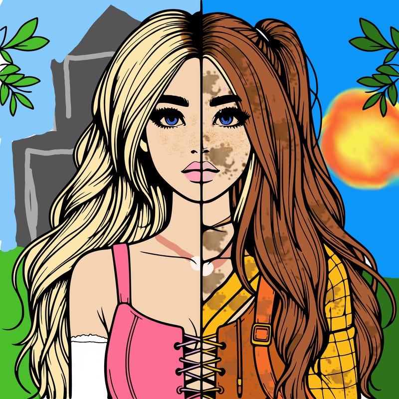 realistic girl split