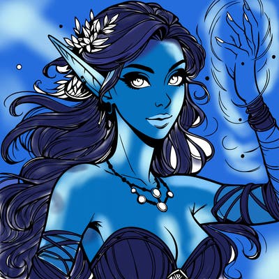 realistic elven woman glow magic wild chaos