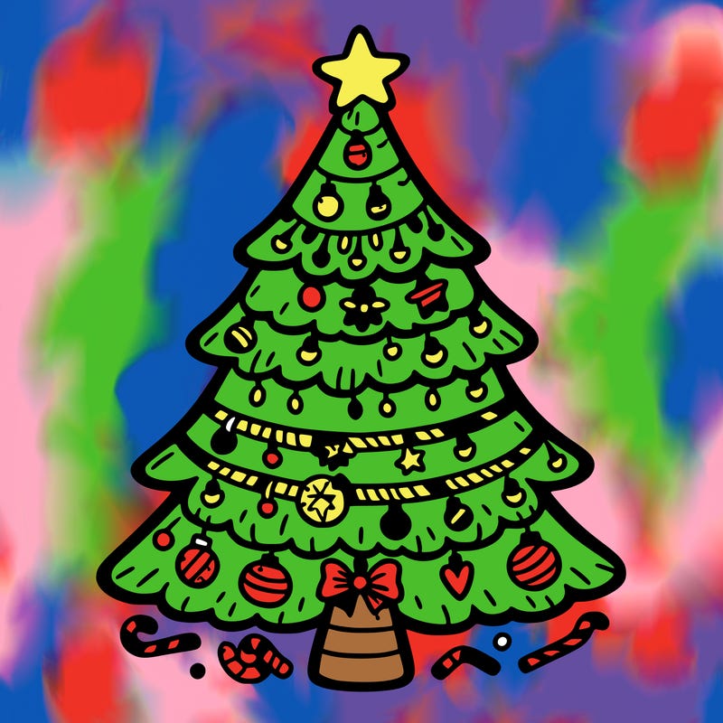 christmas tree with lots of details