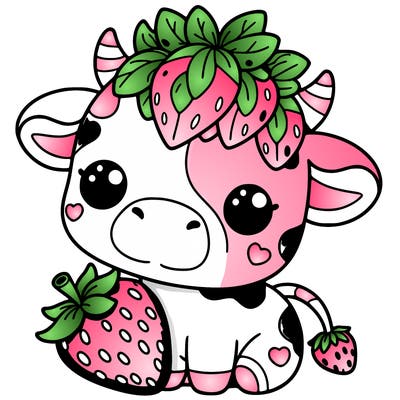 cute strawberry cow