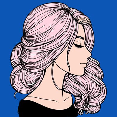 realistic woman's head & hair