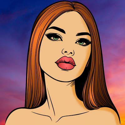 realistic woman with full lips