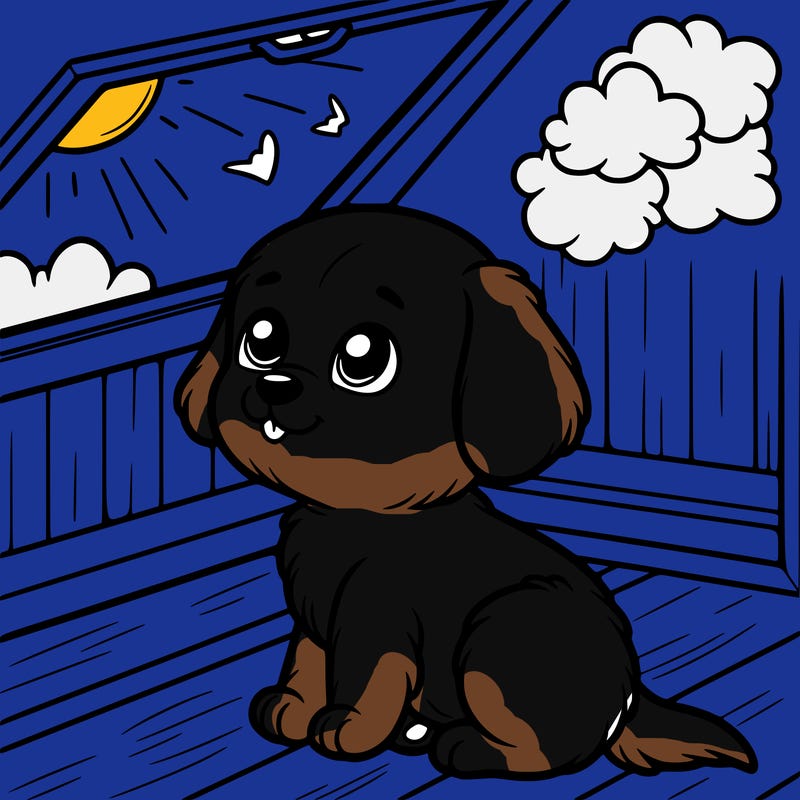 puppy in the skylight