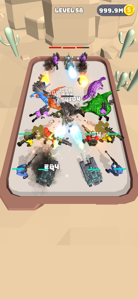 Merge Master: Dinosaurs Game - Battle between dinosaurs and warriors in Merge Master Dinosaurs Game