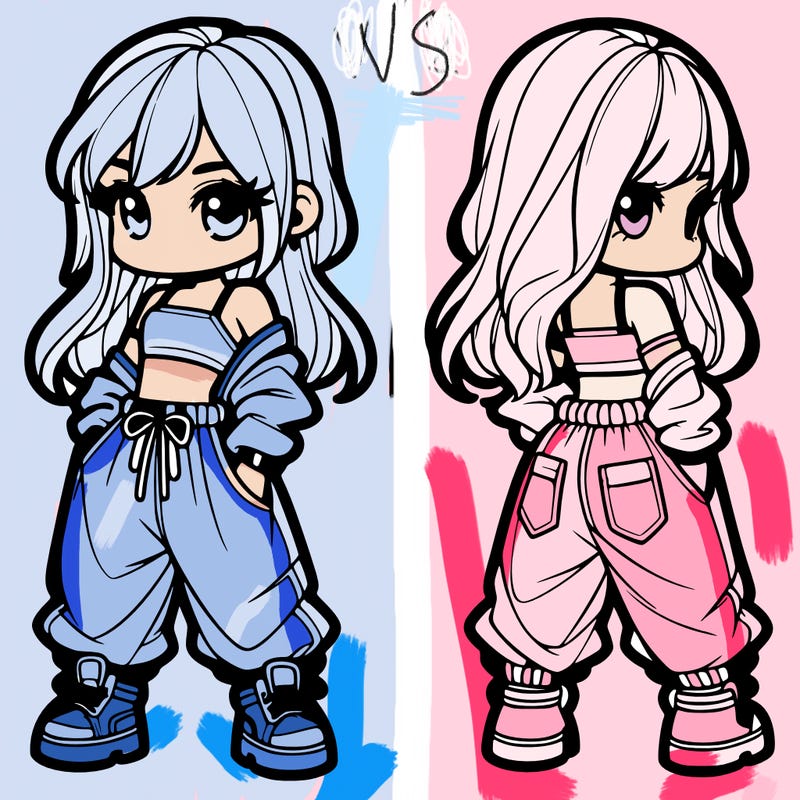 girl in crop top and baggy pants