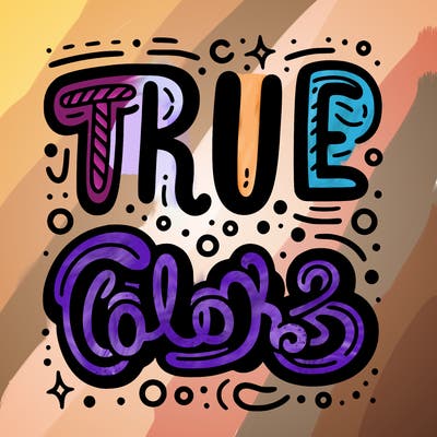 "true colors" written