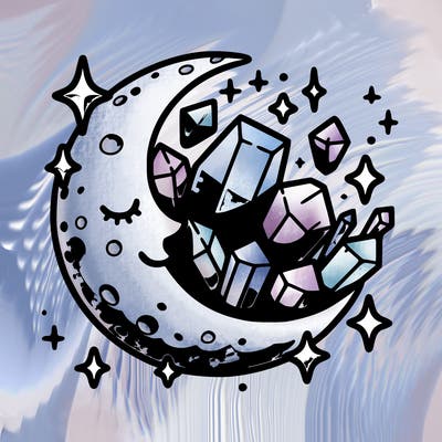 moon with crystal