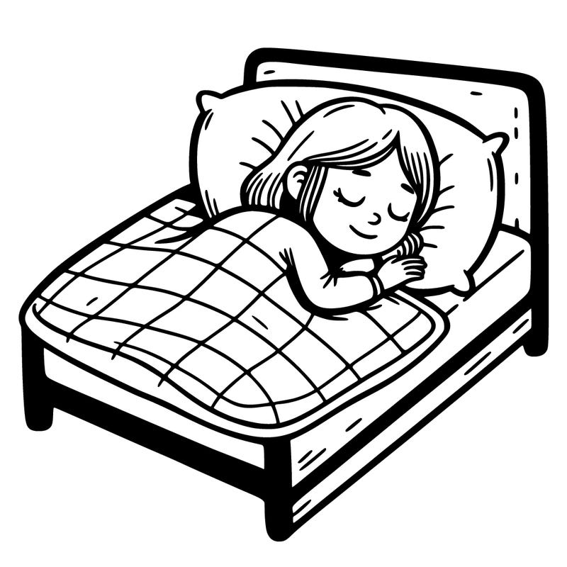 girl sleeping on a bed