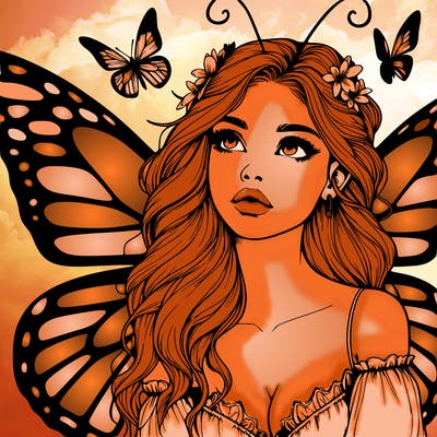 butterfly fairy realistic girl