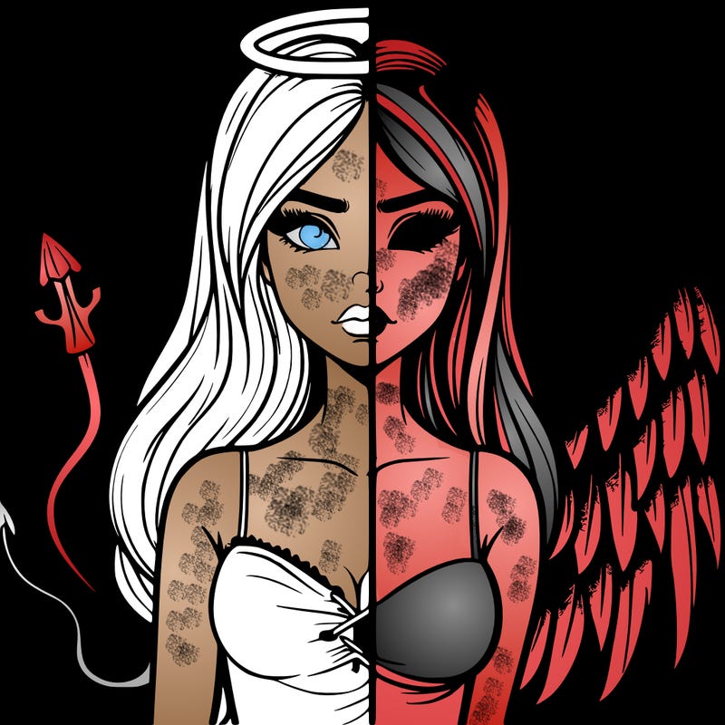 devil vs angel realistic girl
