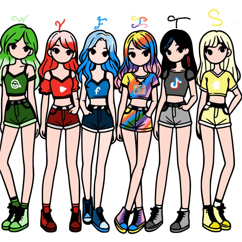 a group of girls wearing crop tops and shorts