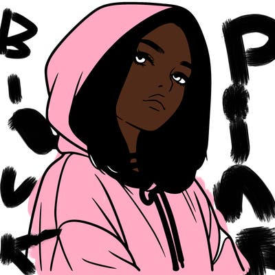 a realistic girl in a hoodie