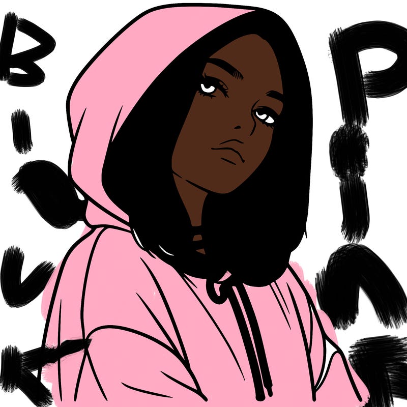 a realistic girl in a hoodie