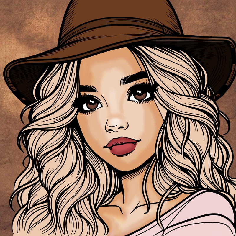 realistic girl with hat