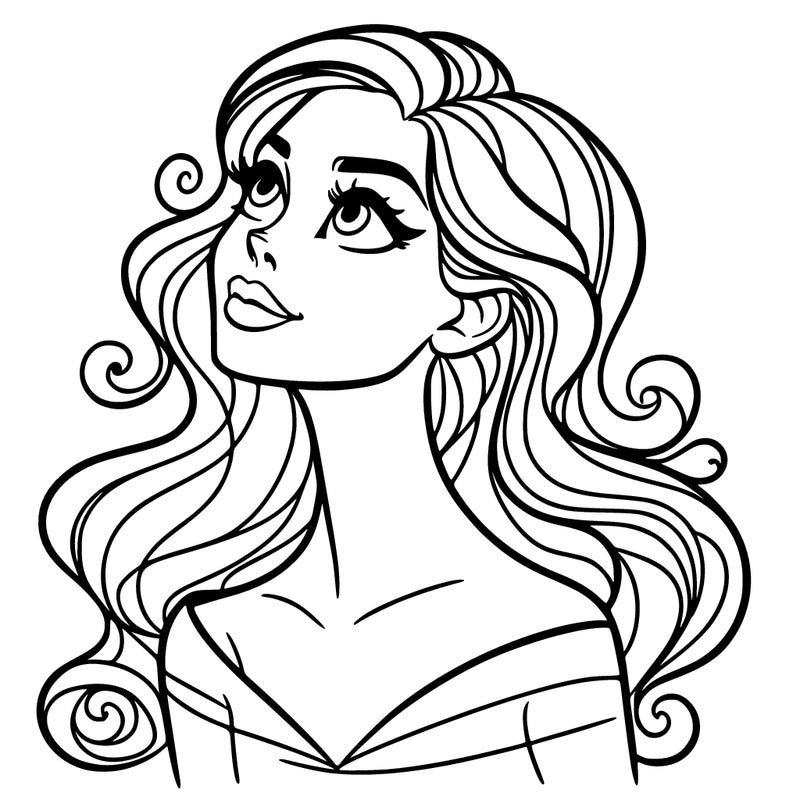 butiful woman looking up