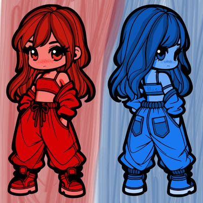 girl in crop top and baggy pants