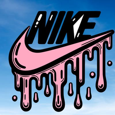 dripping nike logo