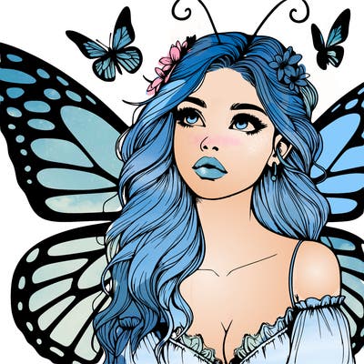 butterfly fairy realistic girl
