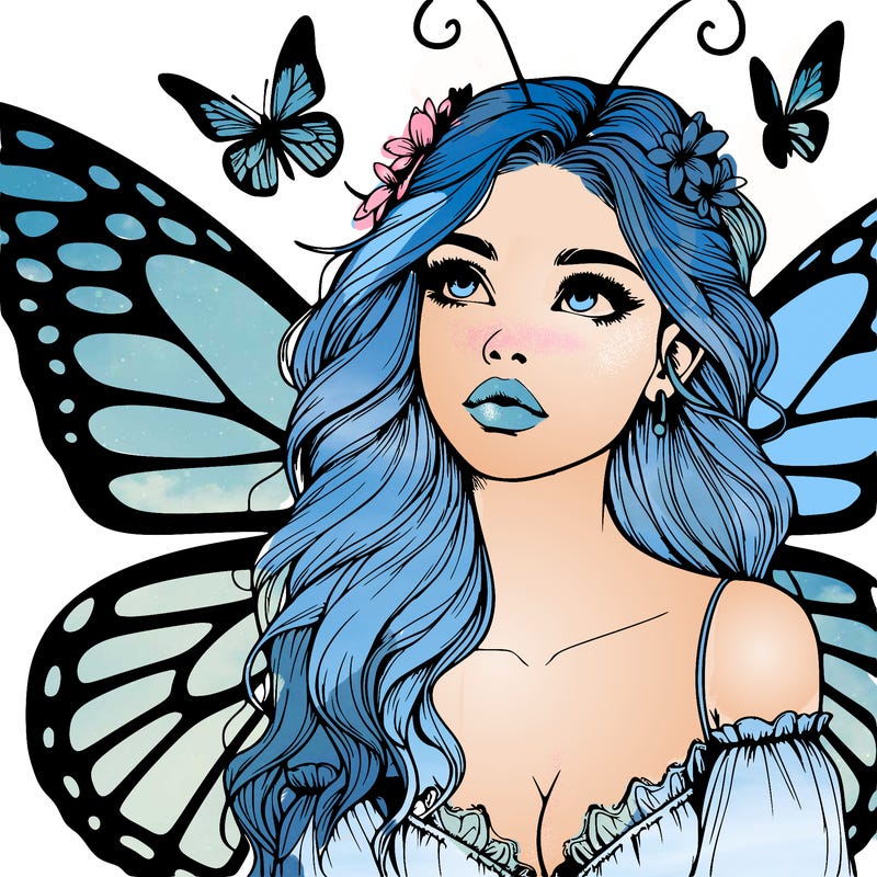 butterfly fairy realistic girl