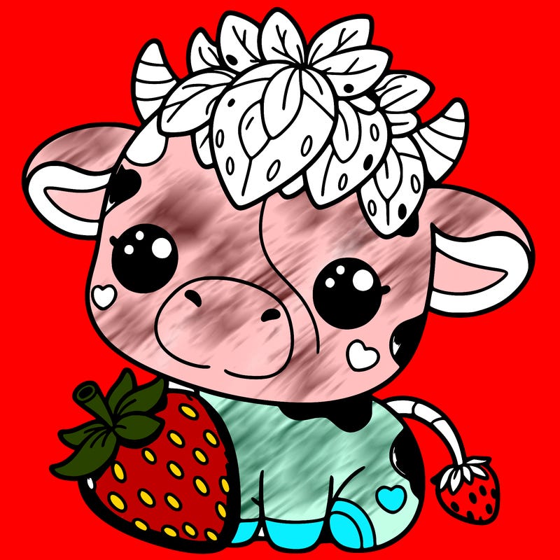 cute strawberry cow