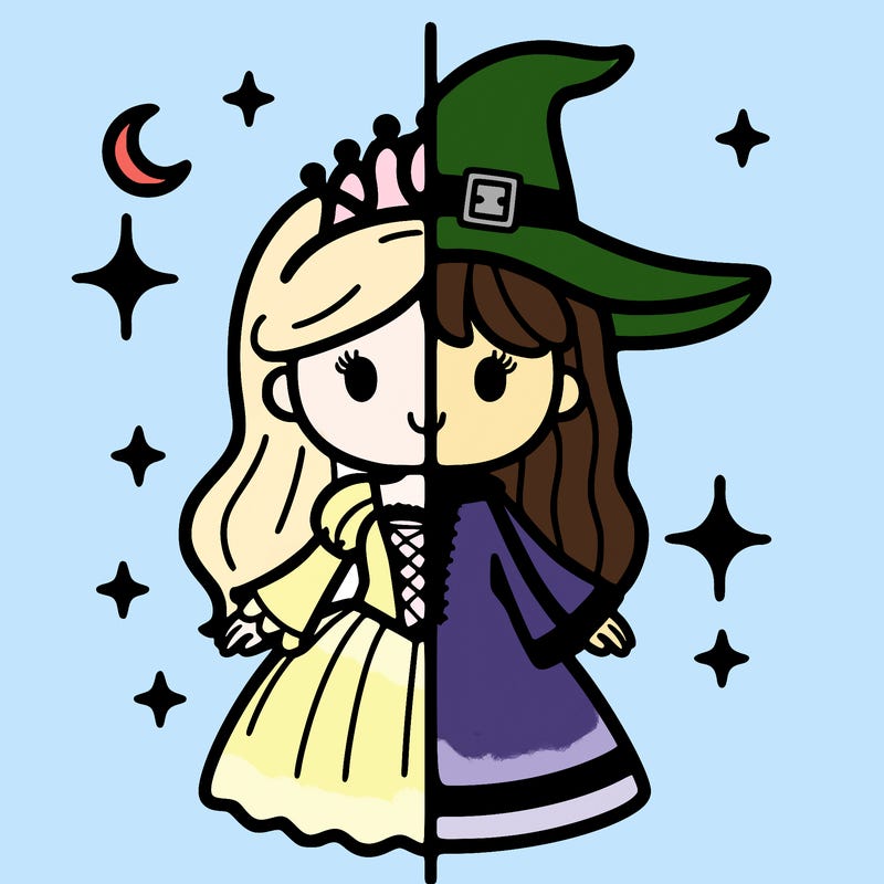 split princess and witch