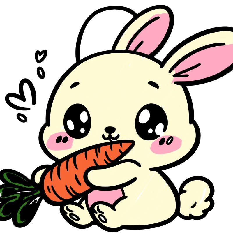 cute bunny eating a carrot