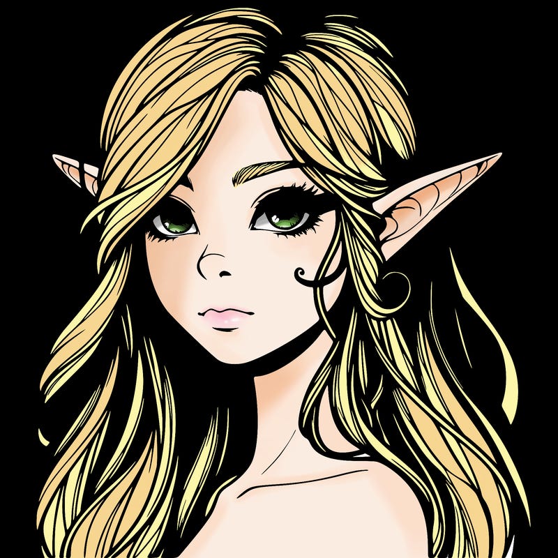 elf girl realistic dark fantasy