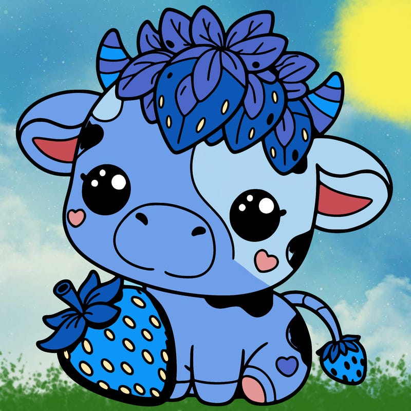 cute strawberry cow