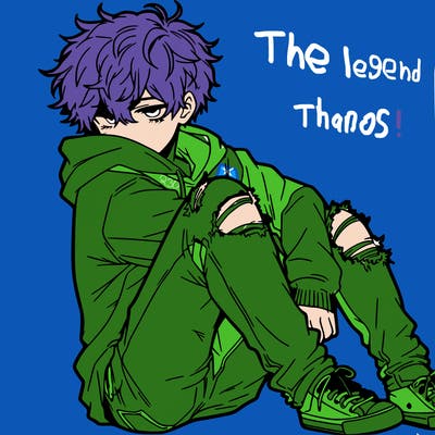 a male hoddie ripped jeans messy hair anime