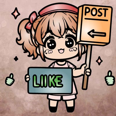 please like my post girl holding a sign