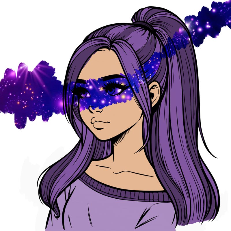 realistic girl with a high ponytail