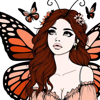 butterfly fairy realistic girl