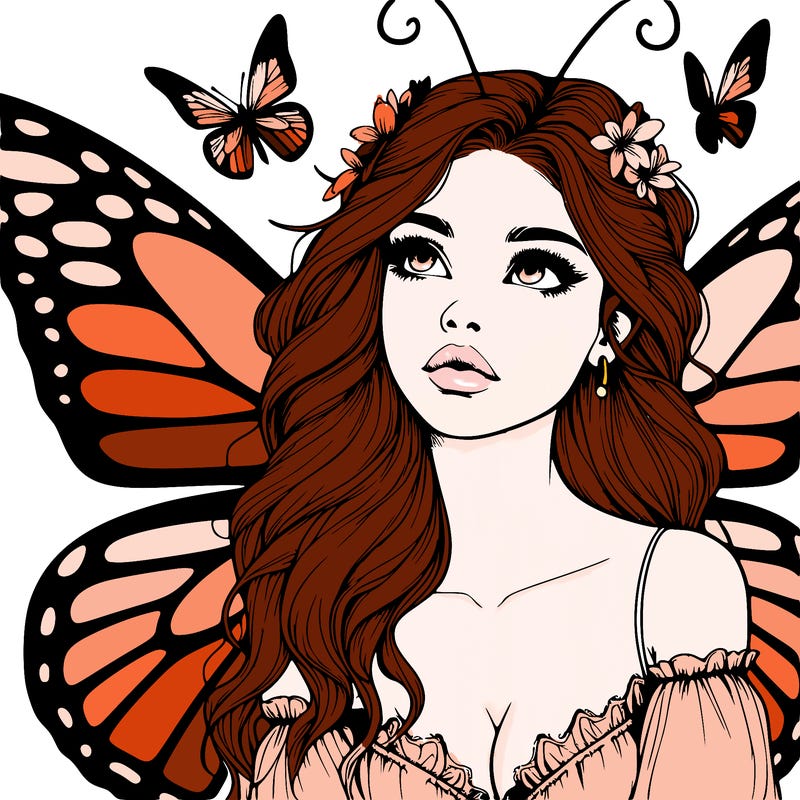 butterfly fairy realistic girl