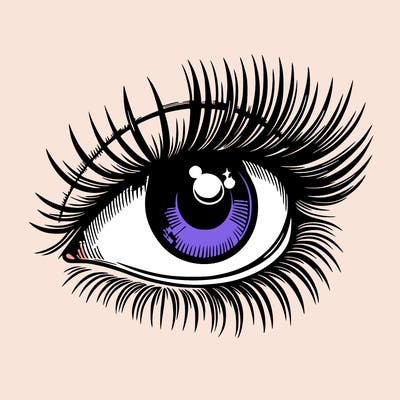 realistic eye long eylashes