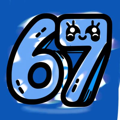 the numbers 67
