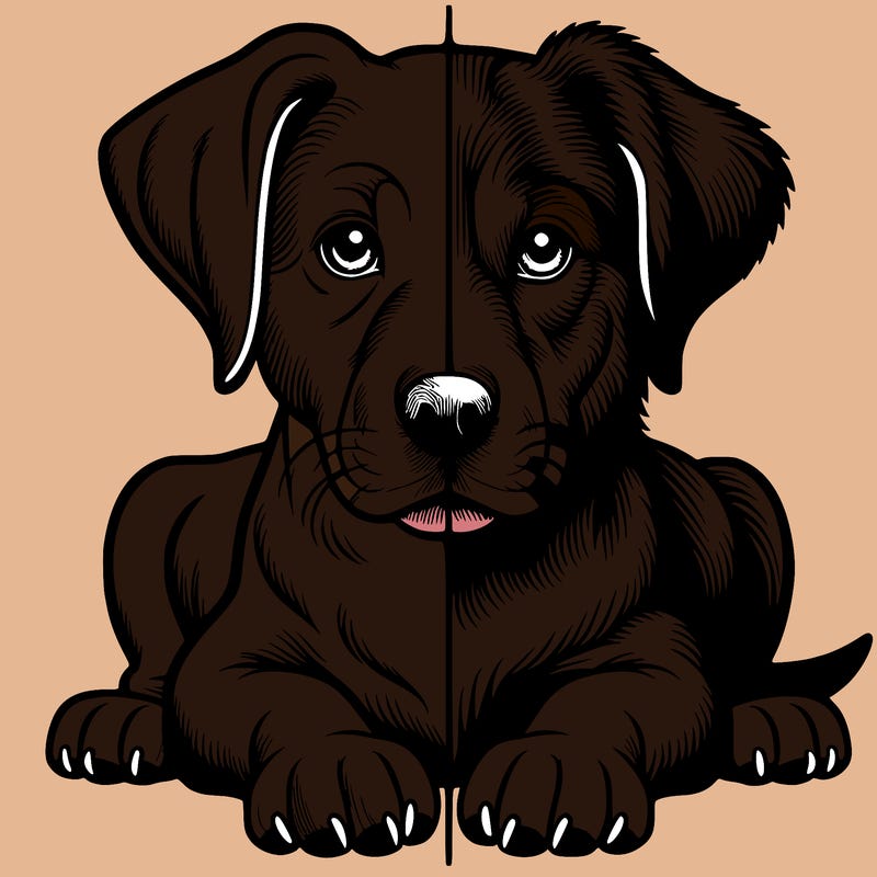 realistic dog split picture