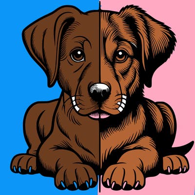 realistic dog split picture