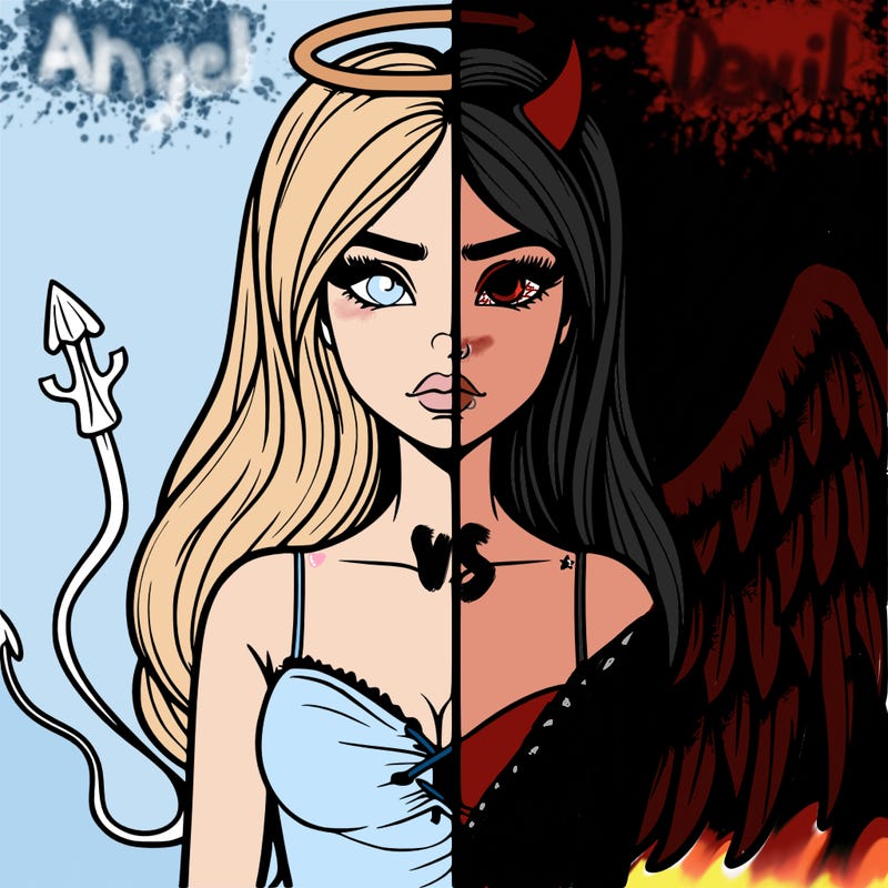 devil vs angel realistic girl