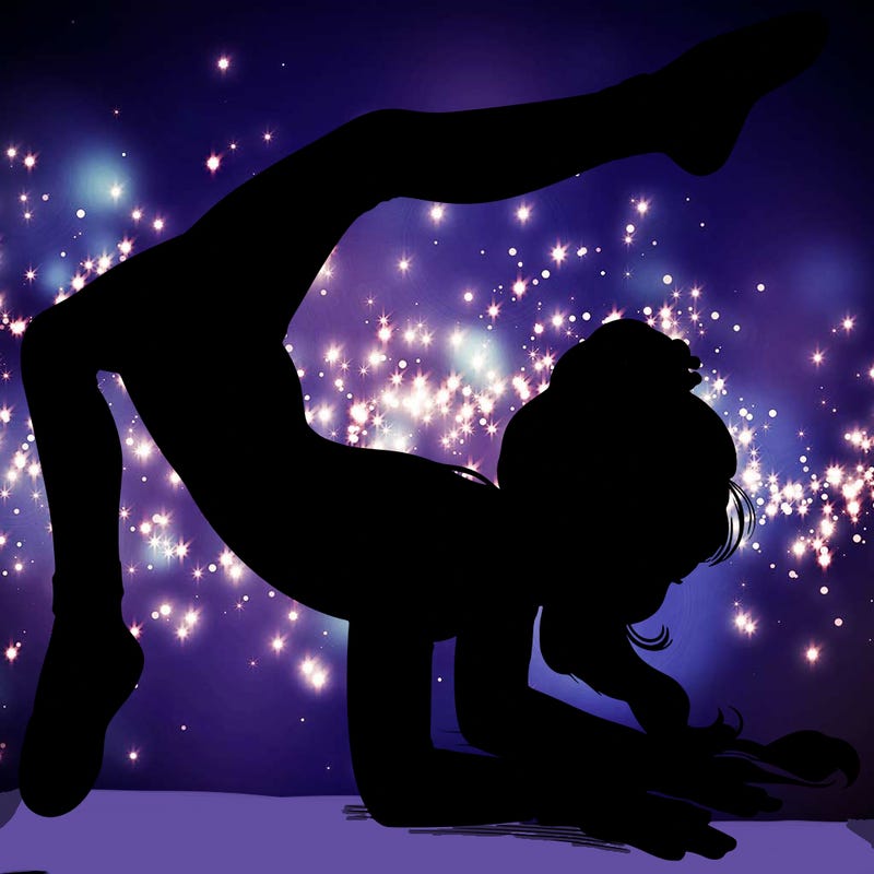 realistic girl doing gymnastics