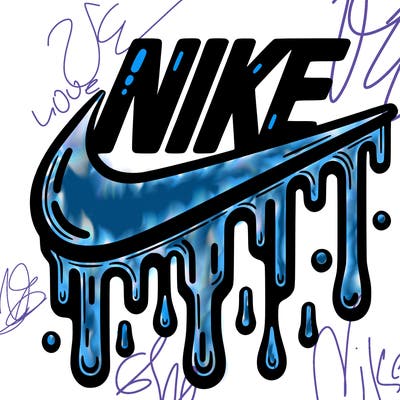 dripping nike logo