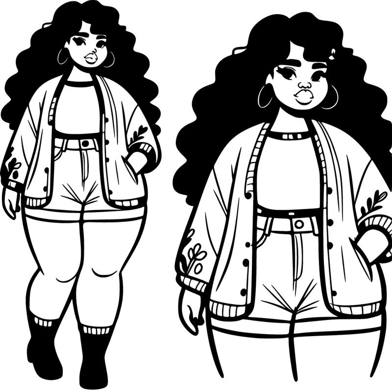 black plus size woman