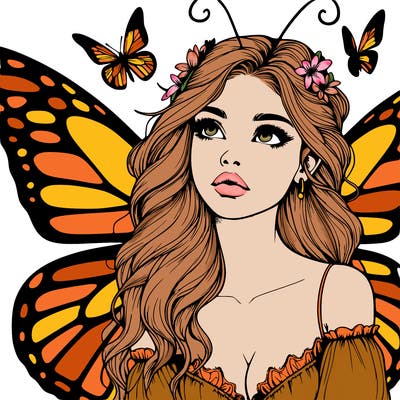 butterfly fairy realistic girl