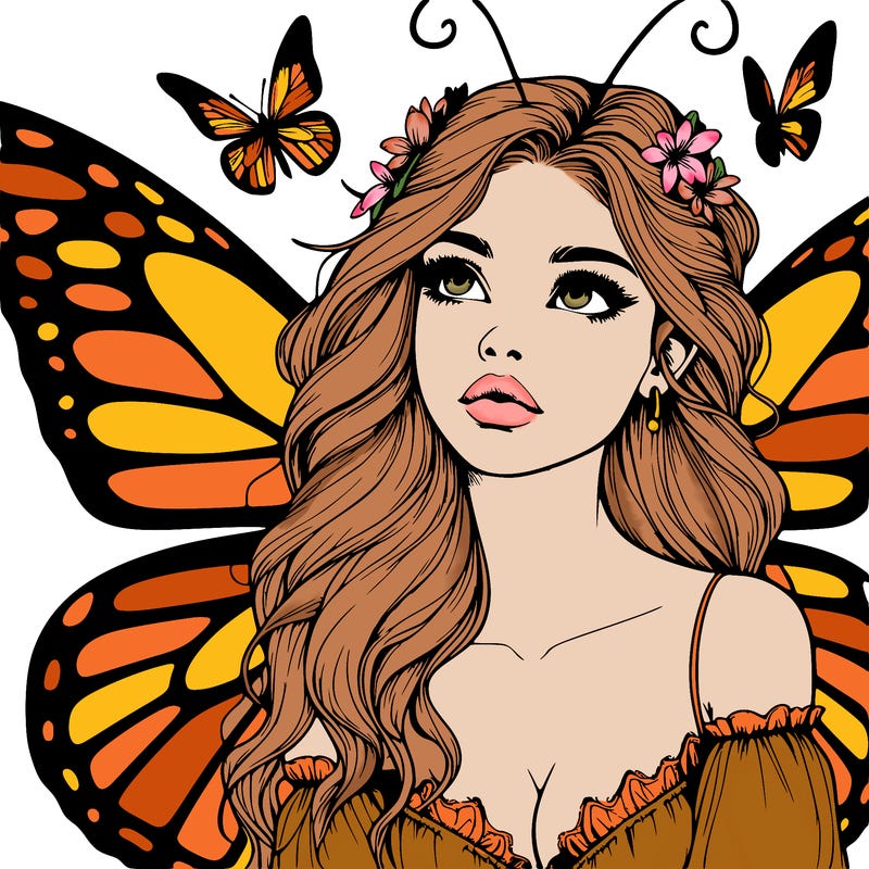 butterfly fairy realistic girl