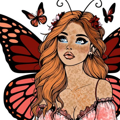 butterfly fairy realistic girl